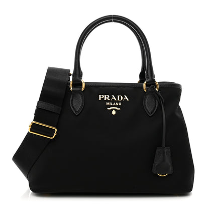 Prada Tessuto Nylon Saffiano Small Tote Black 1 of 9