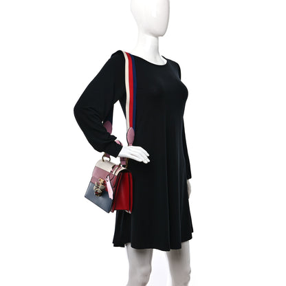 Gucci Calfskin Sylvie Web Small Queen Margaret Top Handle Bag Blue Agata Hibiscus Red Mystic White Sugar Pink 2 of 11