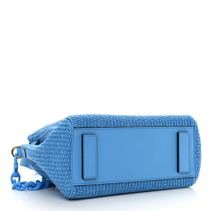 Versace Raffia La Medusa Chain Tote Blue 4 of 10