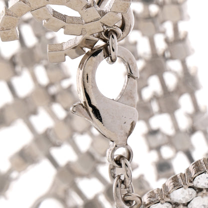 Chanel Crystal Logo Choker Necklace Silver 5 of 6