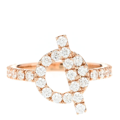 Hermes 18K Rose Gold Diamond Finesse Ring 50 5.25 1 of 7