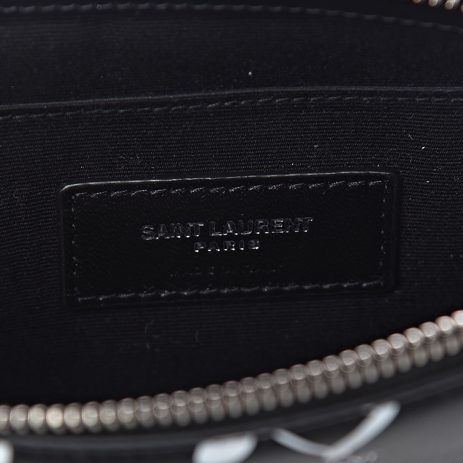 Saint Laurent Calfskin Musical Notes Zip Pouch Black 6 of 8