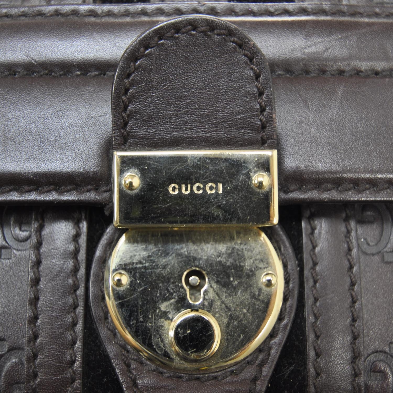 Gucci Guccissima Treasure Boston Dark Brown 9 of 9