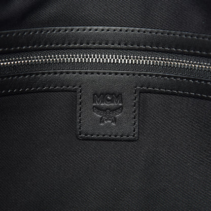 MCM Visetos Spot Stripped Medium Shopping Tote Black Silver 6 of 10