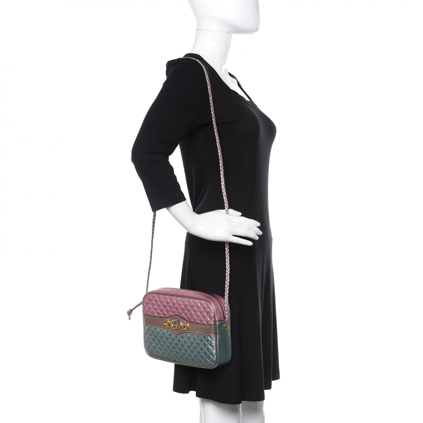 Laminated Nappa Trapuntata Small Zumi Shoulder Bag Rosa Lago Rame
