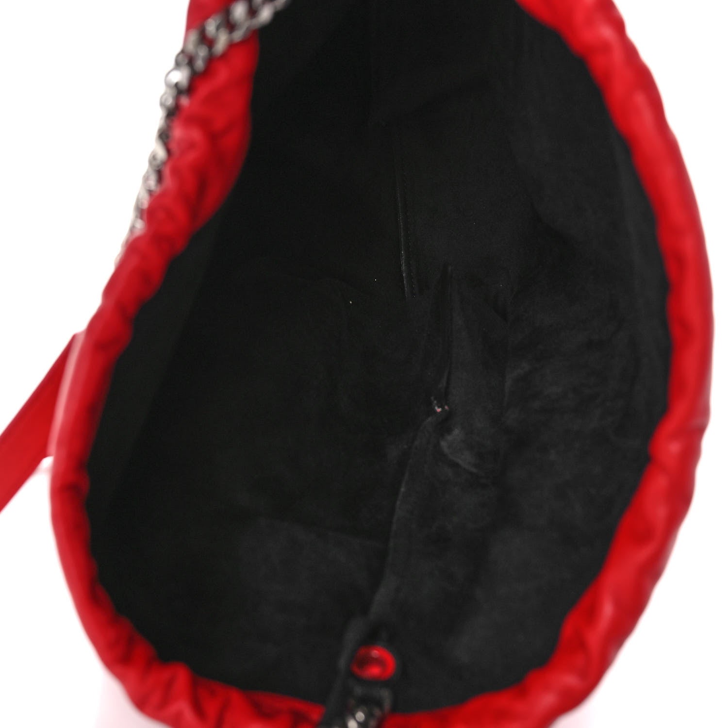 Saint Laurent Lambskin Teddy Drawstring Bag Eros Red 12 of 16