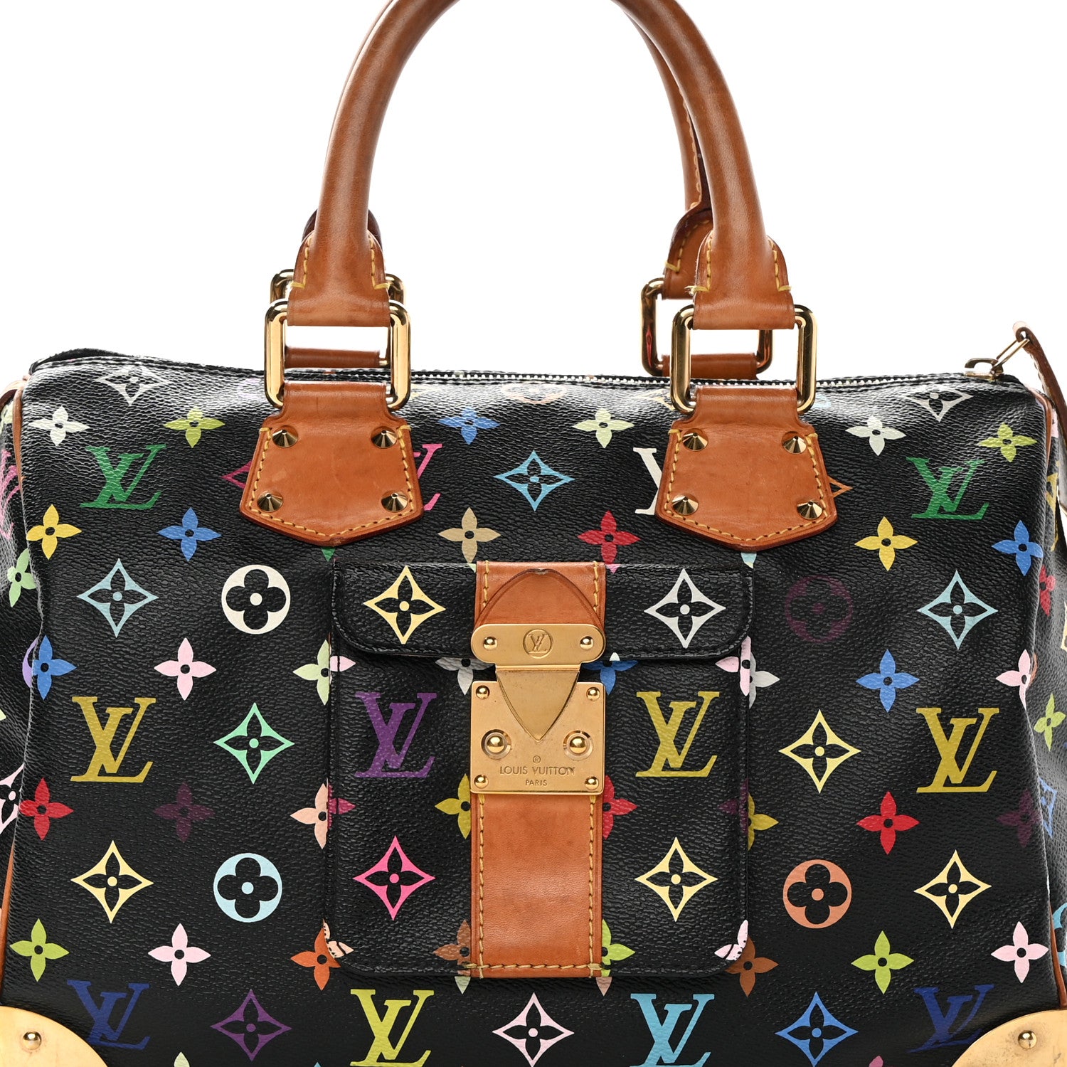 Louis Vuitton Monogram Multicolor Speedy 30 Black 2 of 17