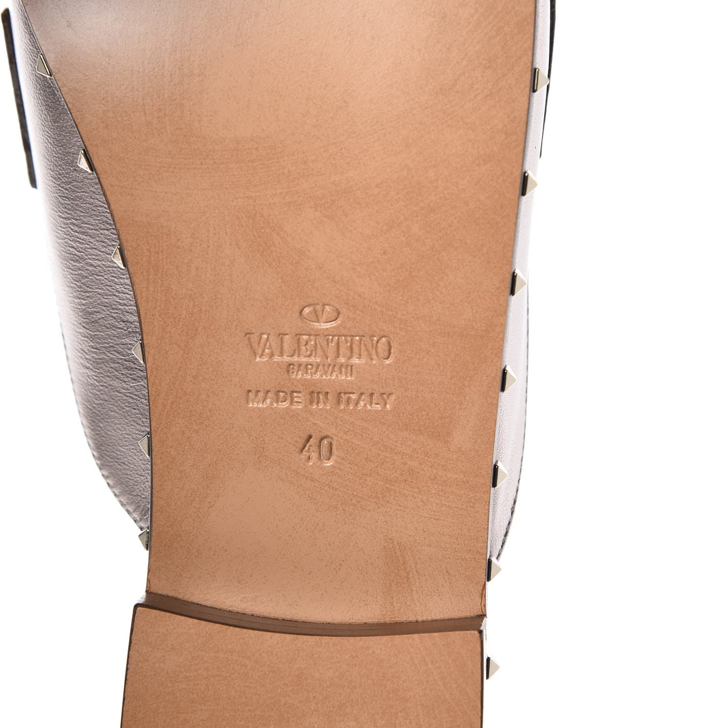 Valentino Garavani Metallic Lambskin Soul Rockstud Flat Mules 40 Silver 8 of 9