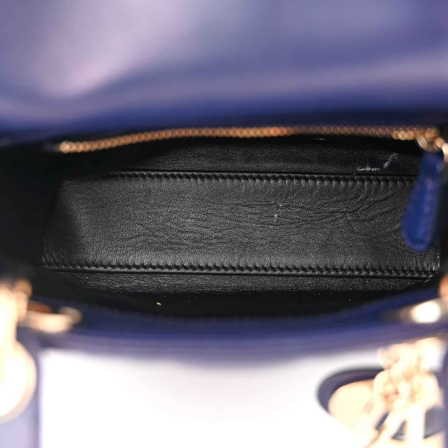Lambskin Cannage Mini Lady Dior Navy Blue