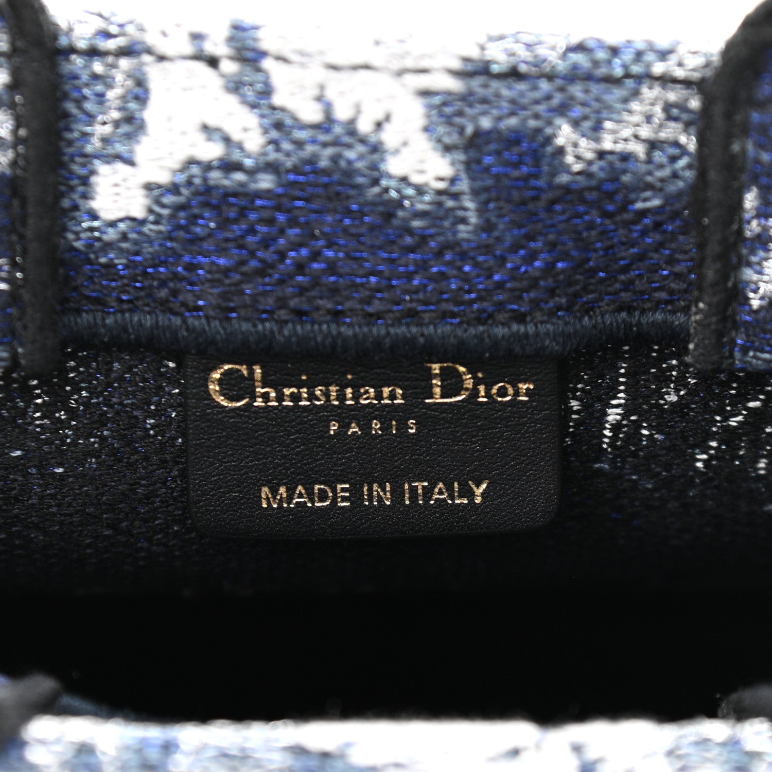 Christian Dior Canvas Canvas Embroidered Tie Dye Vertical Book Tote Blue Multicolor 6 of 12