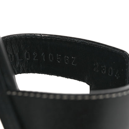 Hermes Box Calfskin Oran Sandals 36 Black 10 of 11