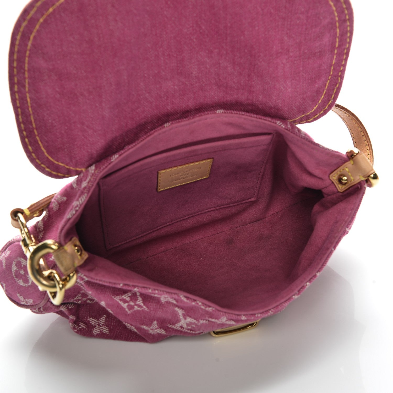 Louis Vuitton Monogram Denim Mini Pleaty Fuchsia 5 of 9
