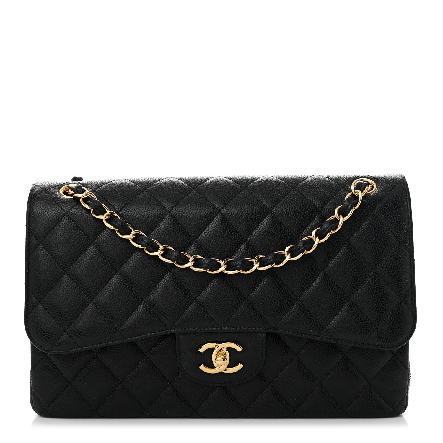 Chanel Caviar Quilted Jumbo Double Flap Black 1 of 10