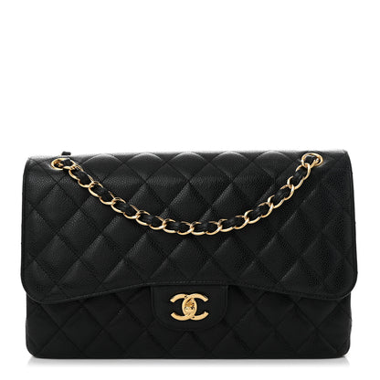 Chanel Caviar Quilted Jumbo Double Flap Black 1 of 10