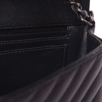 Chanel Iridescent Caviar Chevron Quilted Mini Rectangular Flap Black 10 of 14