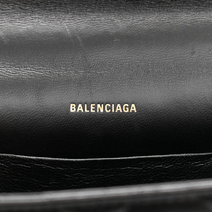 Balenciaga Nappa Calfskin Quilted XS Sharp Top Handle Bag Black 6 of 11