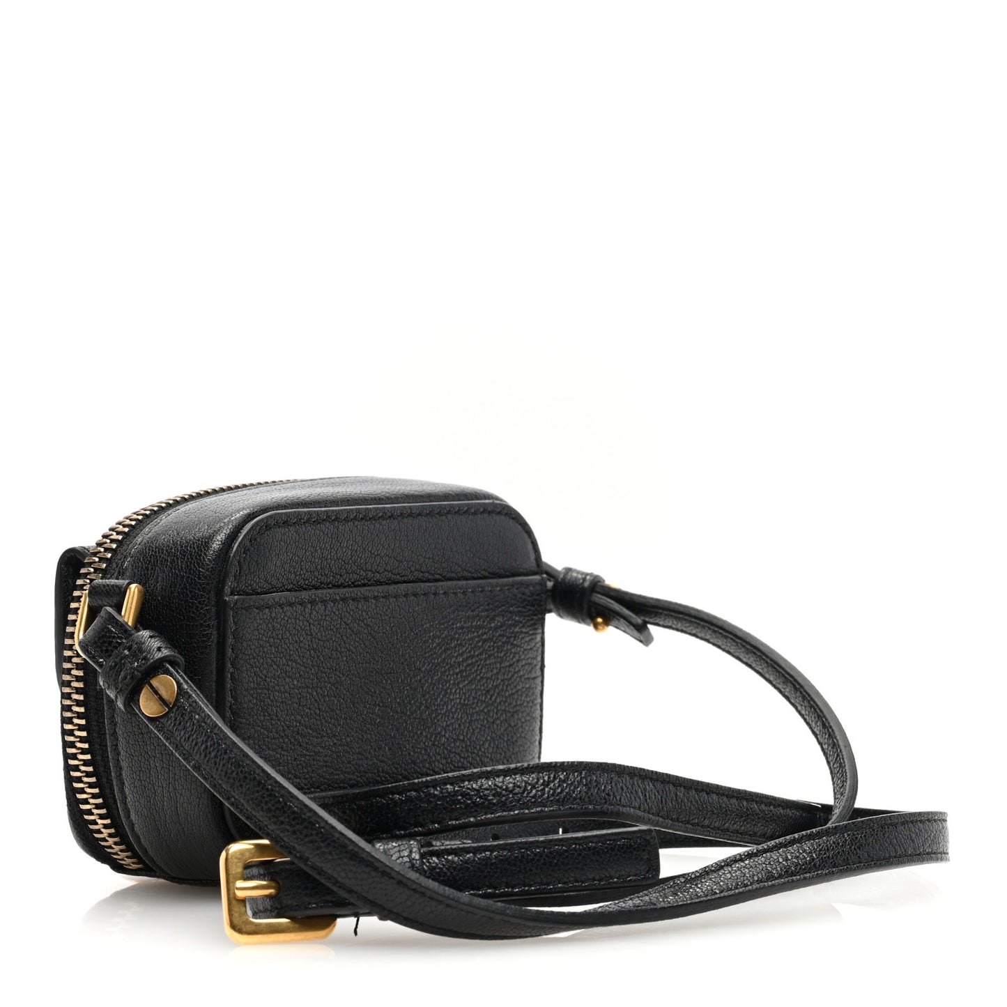 Goatskin Mini Saddle Pouch Black