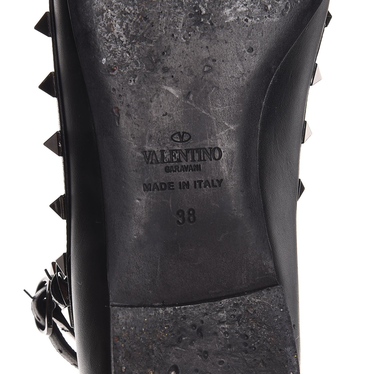 Valentino Garavani Nappa Rockstud Cage Ballerina Flats 38 Black 8 of 10