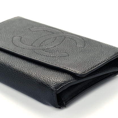 Chanel Caviar Timeless CC Compact Wallet Black 9 of 13