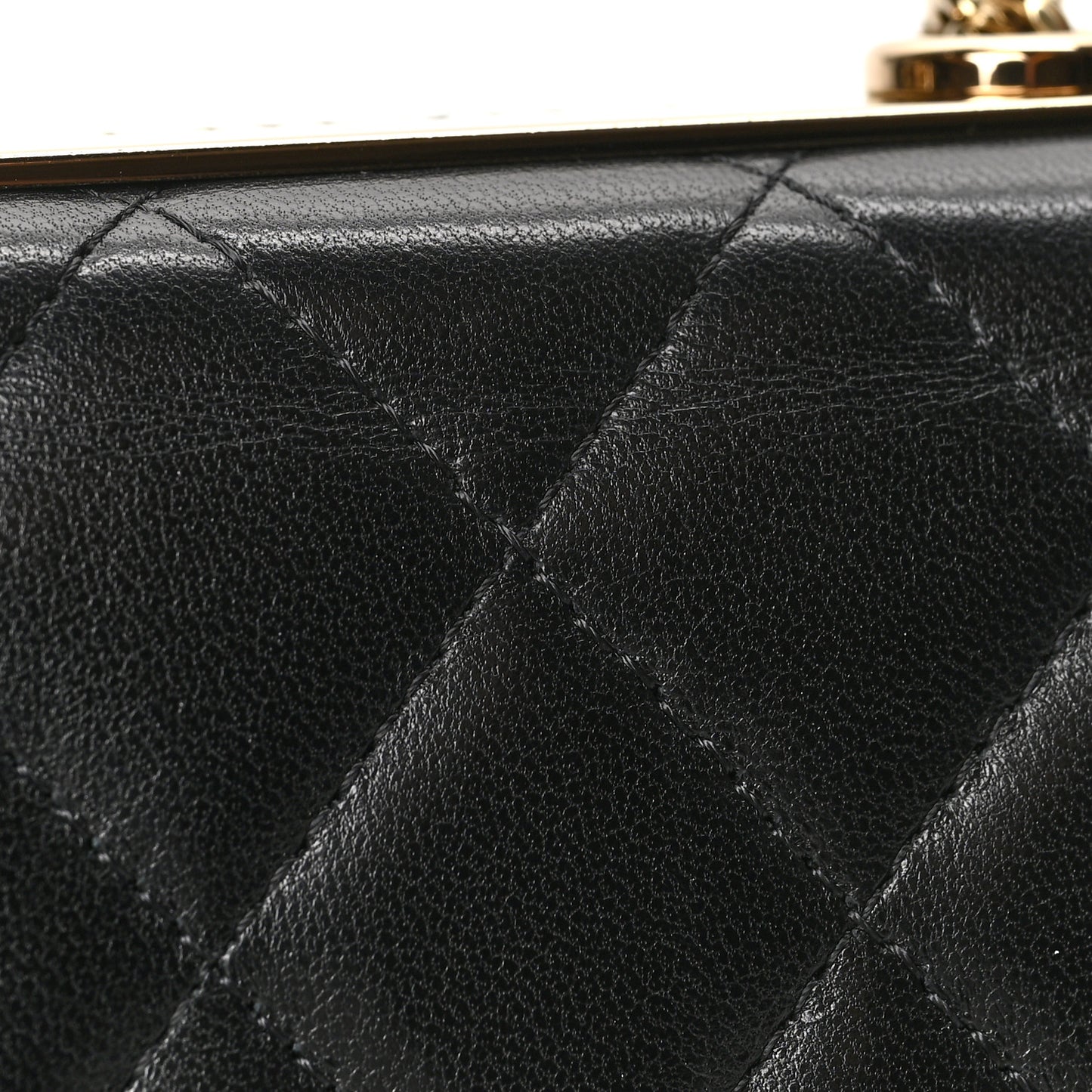 Lambskin Quilted Mini Trendy CC Chain Wallet Black