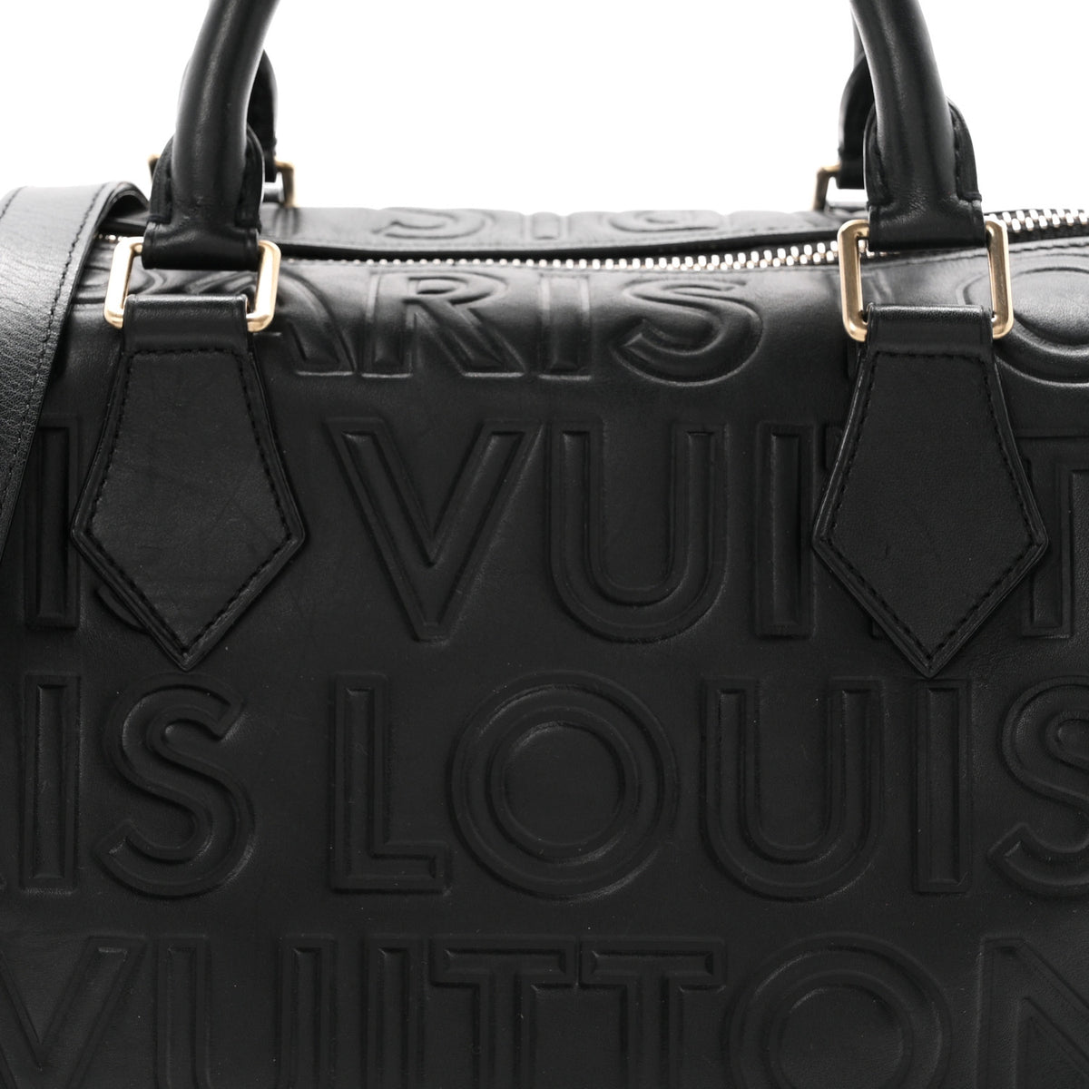 Louis Vuitton Calfskin Embossed Mini Cube Speedy Black 8 of 10