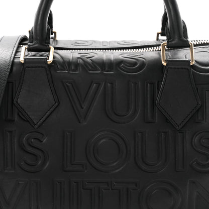 Louis Vuitton Calfskin Embossed Mini Cube Speedy Black 8 of 10