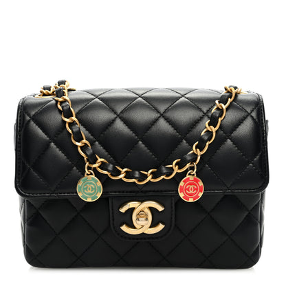 Chanel Lambskin Quilted Casino Chips Mini Flap Black 1 of 9