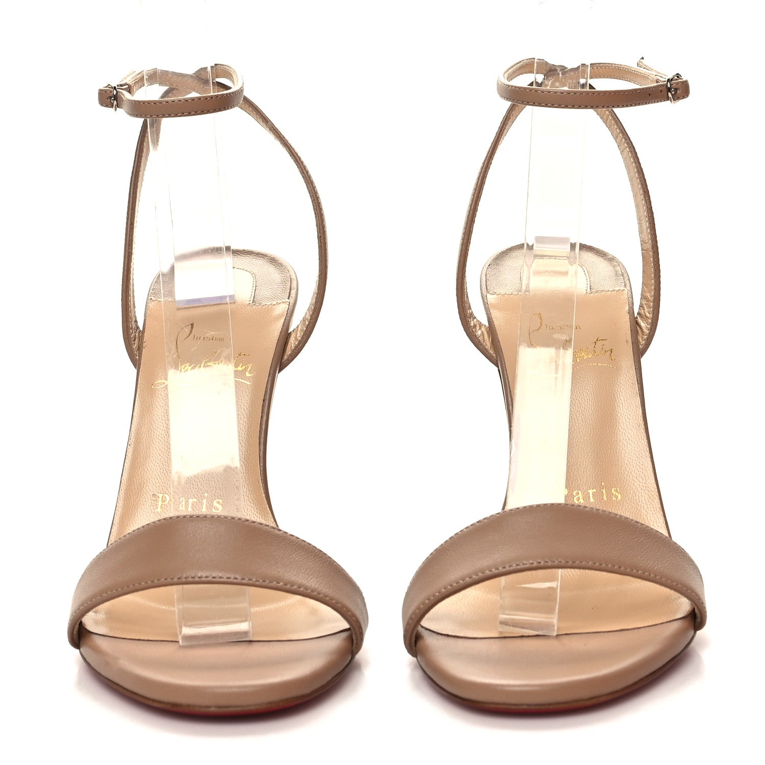 Christian Louboutin Nappa Loubi Girl 100 Sandals 36 Nude 2 of 8