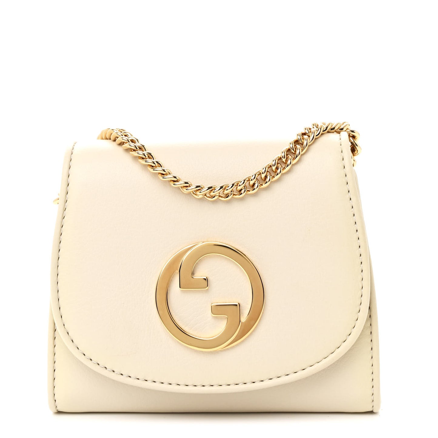 Roxy Calfskin Medium Blondie Chain Wallet Mystic White