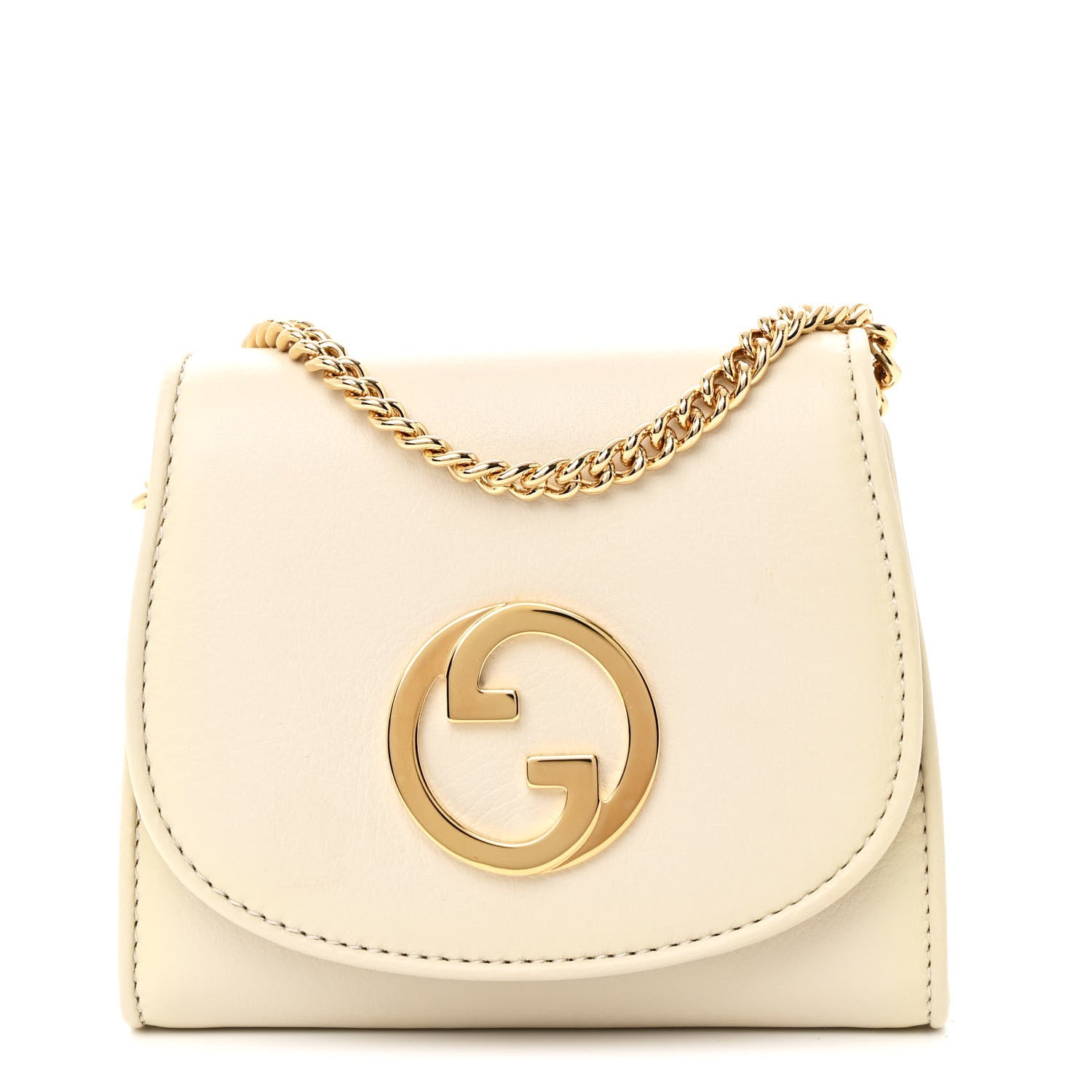 Gucci Roxy Calfskin Medium Blondie Chain Wallet Mystic White 1 of 14