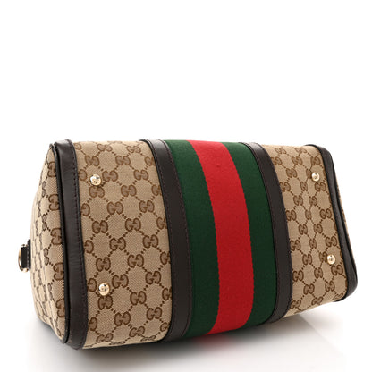 Gucci Monogram Vintage Web Medium Boston Dark Brown 4 of 16