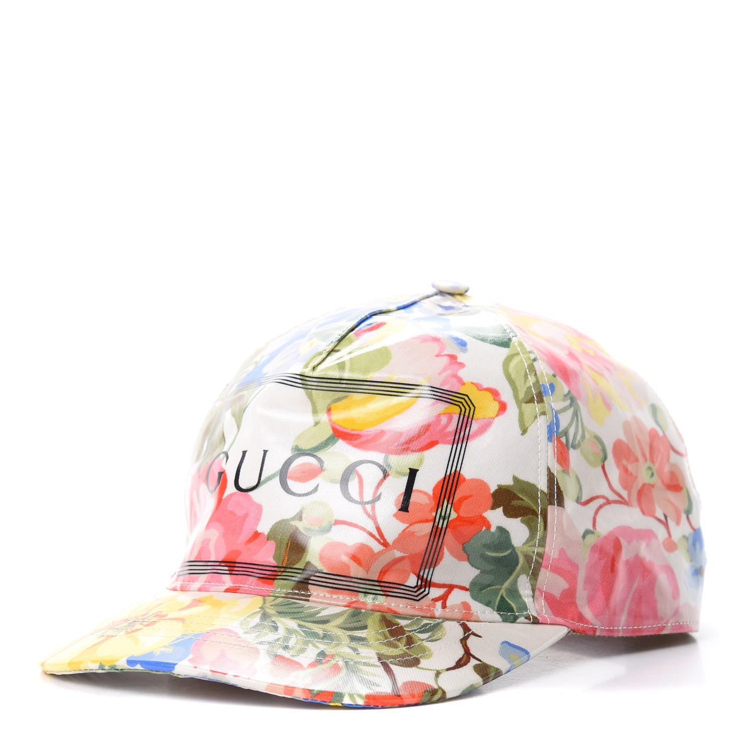 Gucci Crystal Floral Print Logo Baseball Hat L Multicolor 1 of 8