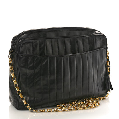 Chanel Lambskin Vertical Quilted Tassel Camera Case Black 2 of 9