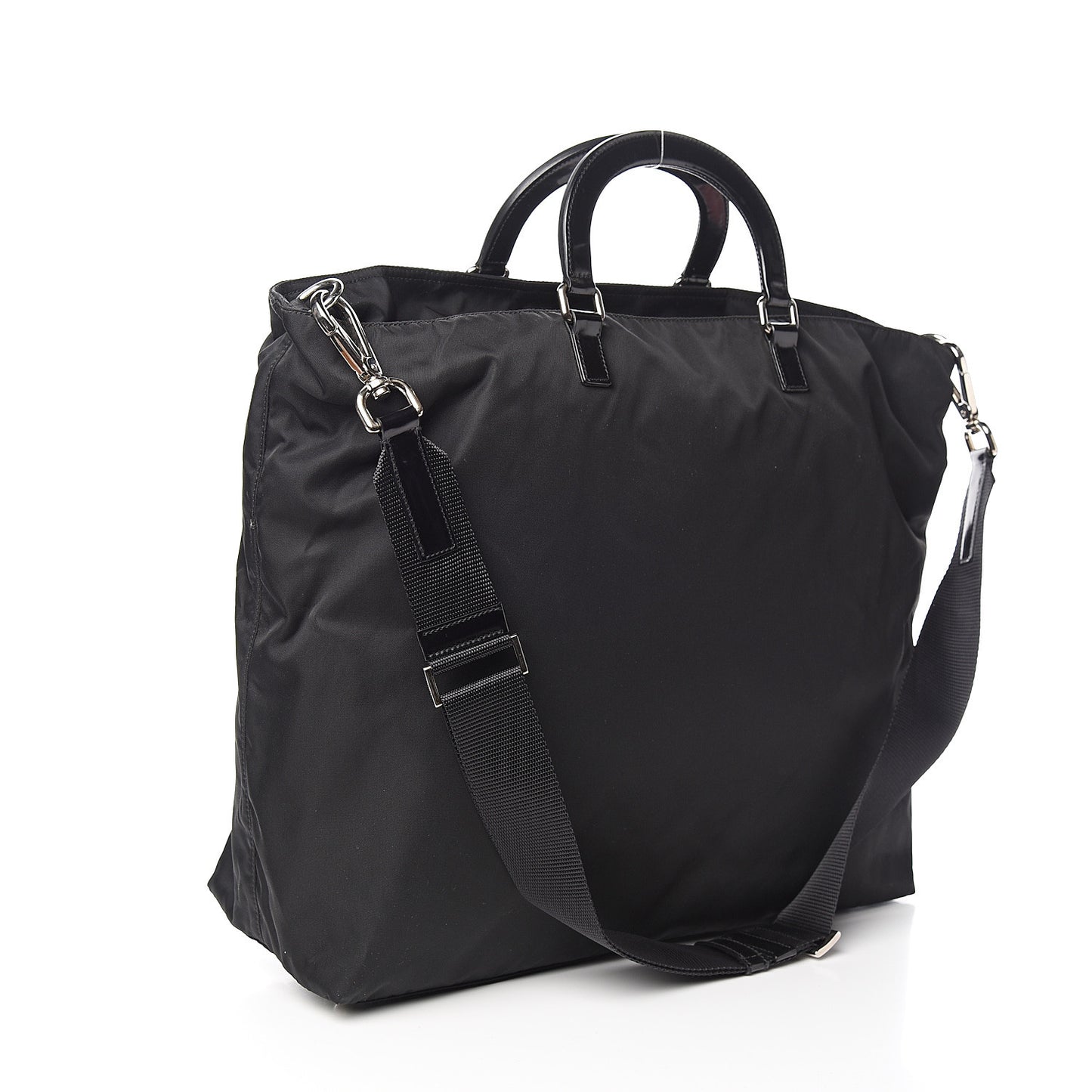 Tessuto Nylon Logo Tote Black
