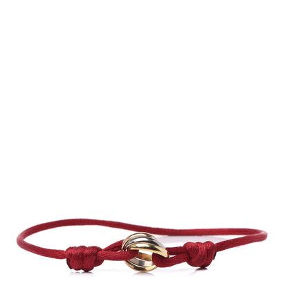Cartier 18K Pink Yellow White Gold Trinity Cord Bracelet Red 1 of 7