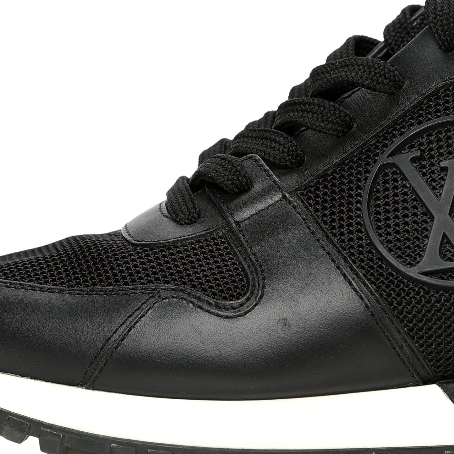 Calfskin Run Away Sneakers 36 Black