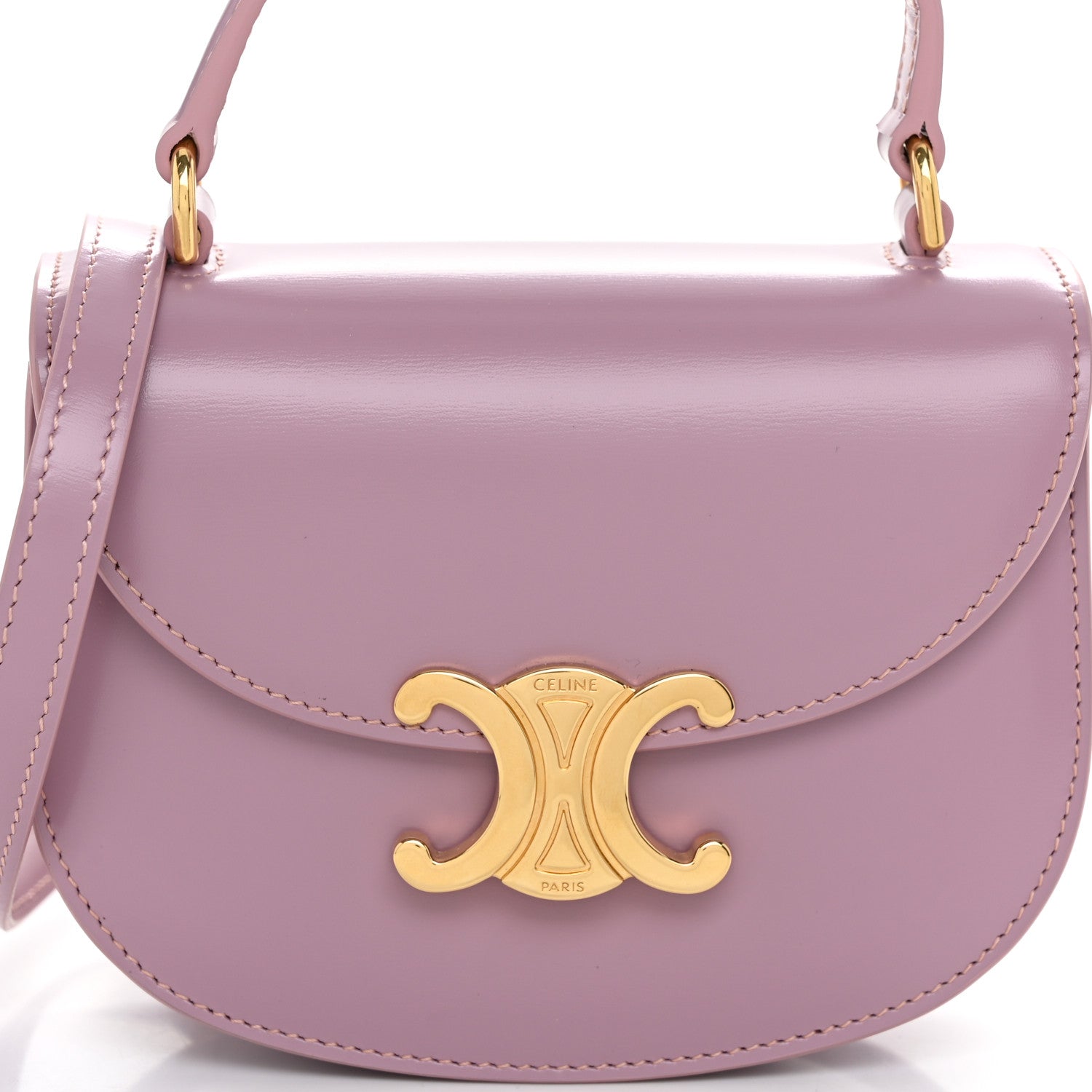 Celine Shiny Calfskin Triomphe Mini Besace Clea Petal 9 of 10