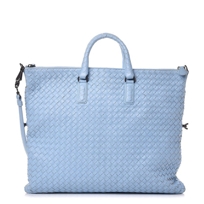 Bottega Veneta Nappa Intrecciato Medium Convertible Tote Light Blue 1 of 11