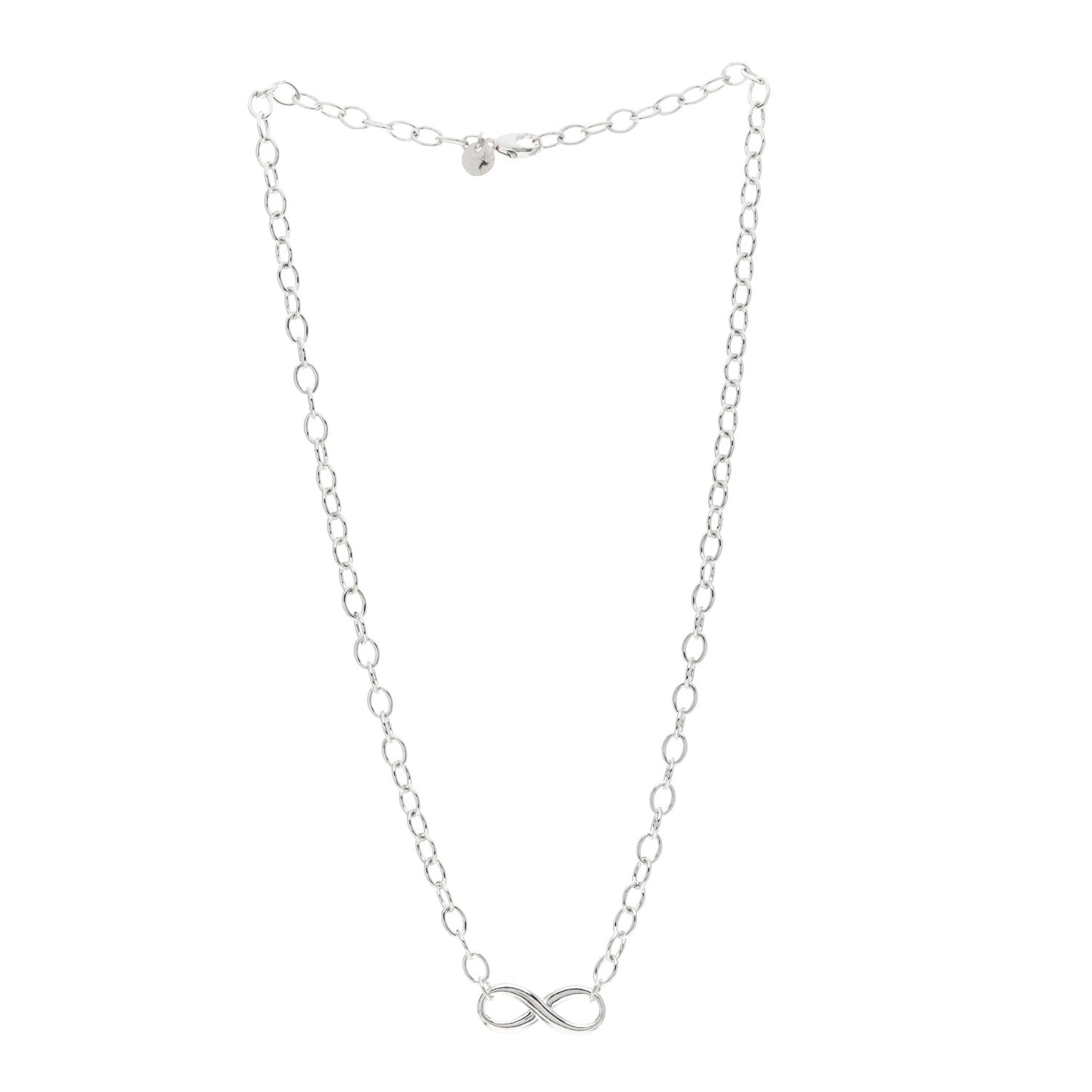 Sterling Silver Narrow Infinity Link Necklace