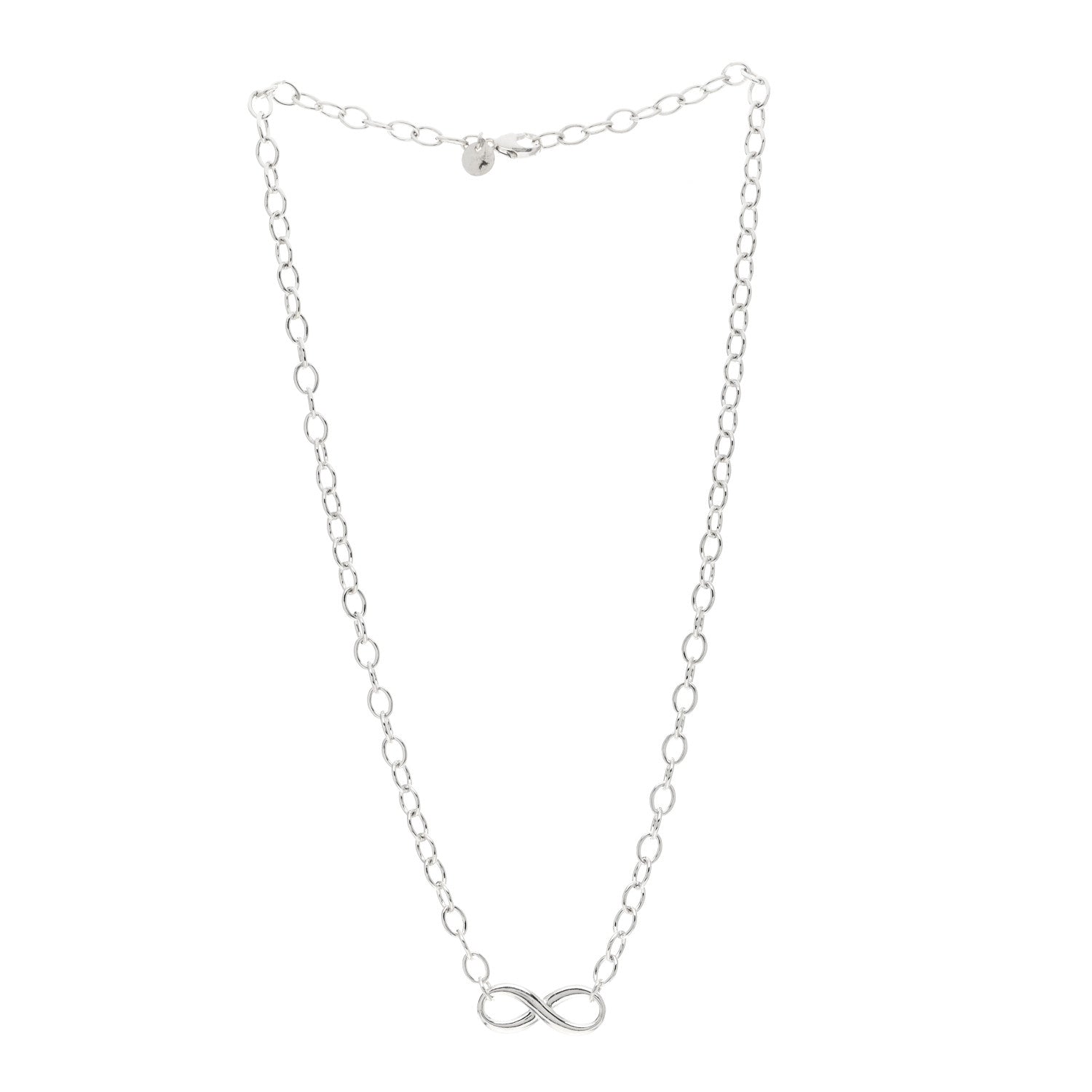 Tiffany Sterling Silver Narrow Infinity Link Necklace 2 of 4