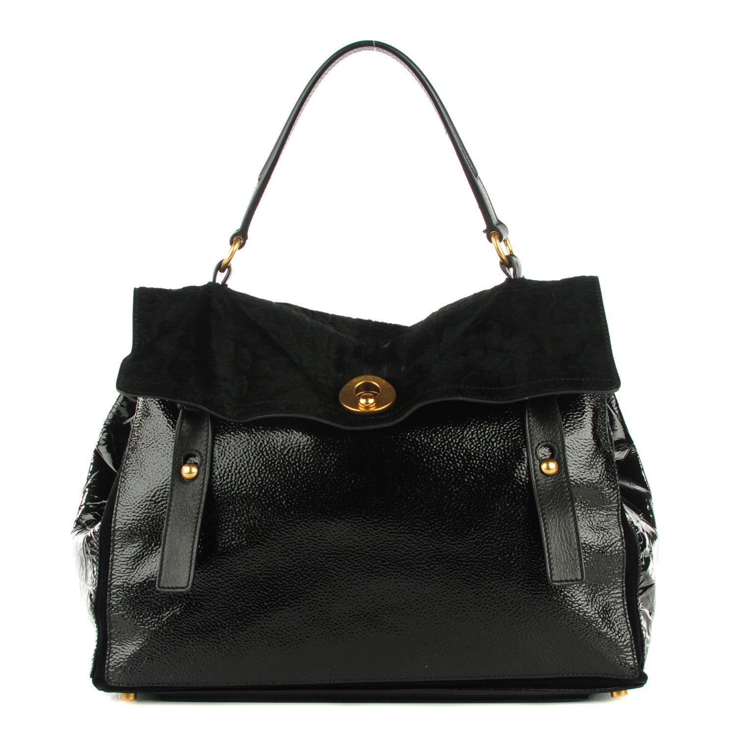 Saint Laurent Pony Hair Patent Large Muse Two Black 1 of 7