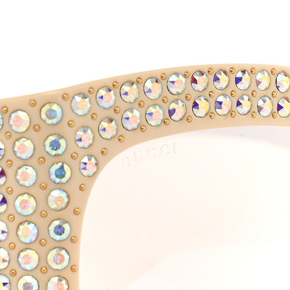 Gucci Acetate Crystal Oversize Hollywood Forever Sunglasses GG0144S Ivory 5 of 7