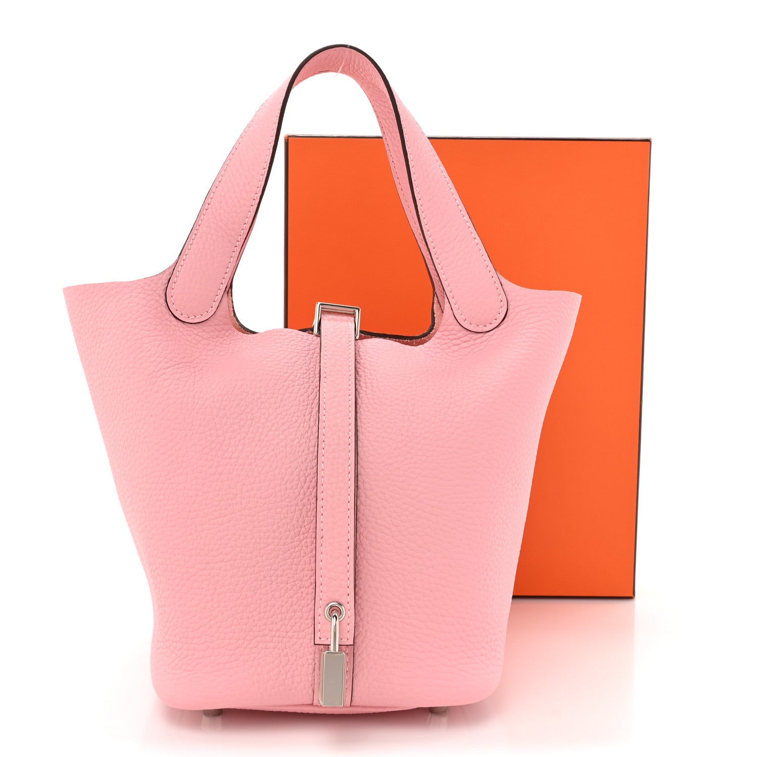 Hermes Taurillon Clemence Picotin Lock 18 PM Rose Sakura 11 of 11