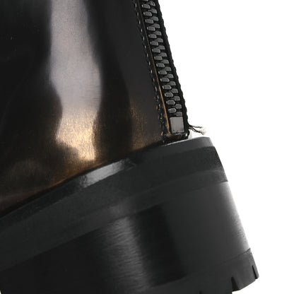 Jimmy Choo Burnished Brushed Calfskin Brooklyn 50 Boots 36.5 Black Gold 11 of 12