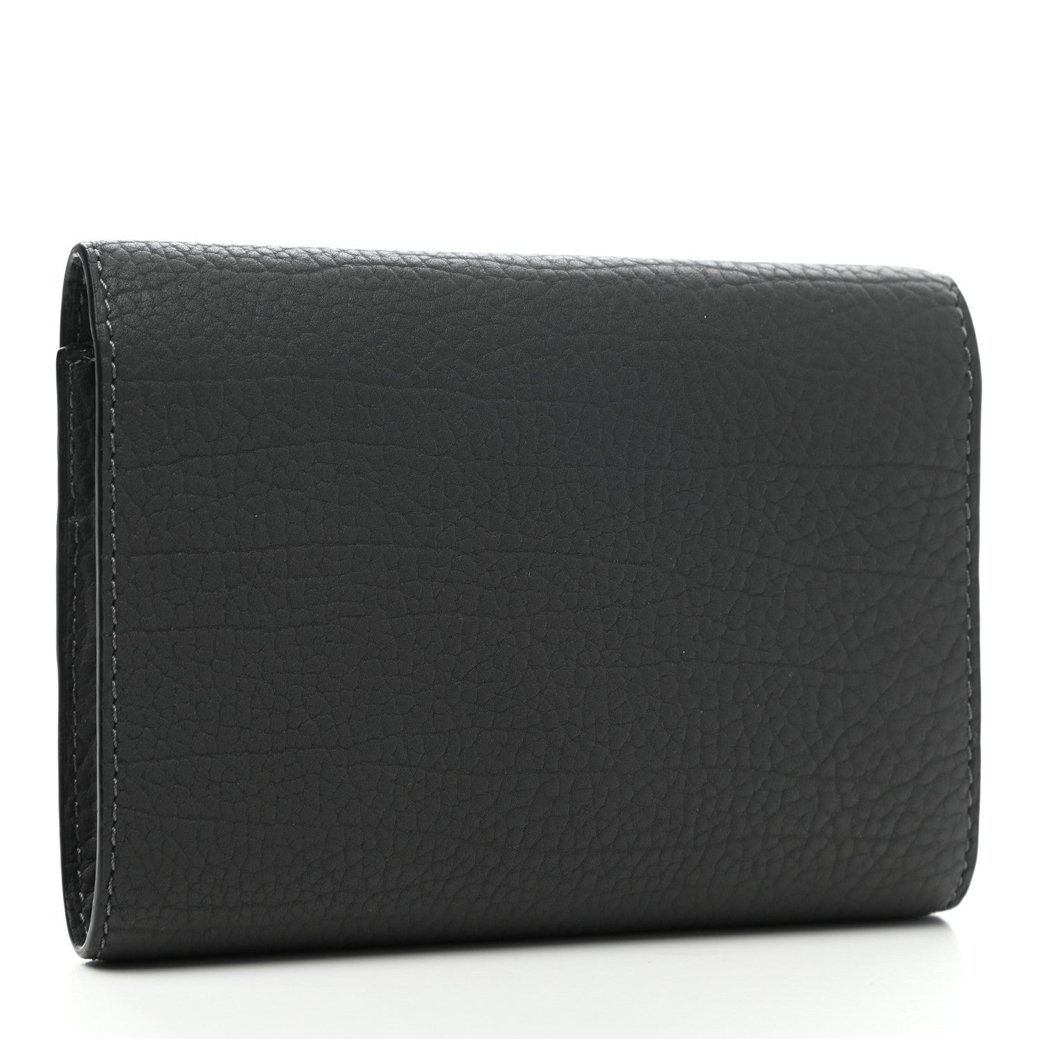 Delvaux Crispy Calfskin Tempête Compact Wallet Grey 3 of 6