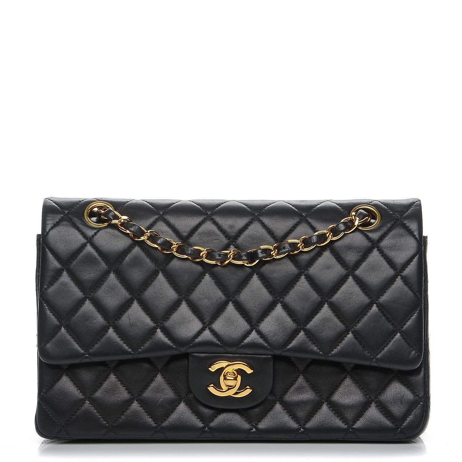 Chanel Lambskin Quilted Medium Double Flap Black 1 of 11