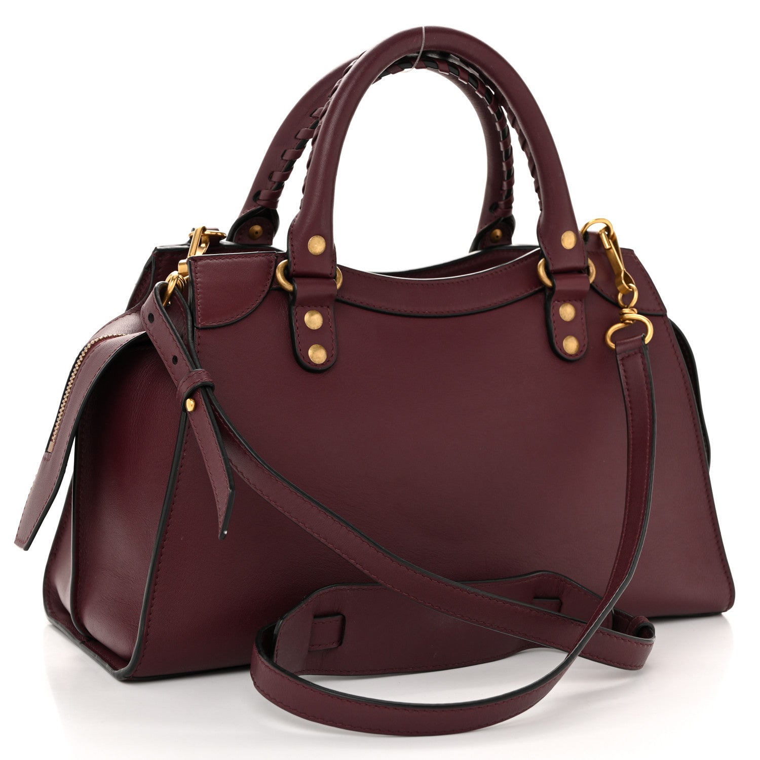 Balenciaga Smooth Calfskin Brass Hardware Neo Classic S City Burgundy 3 of 10