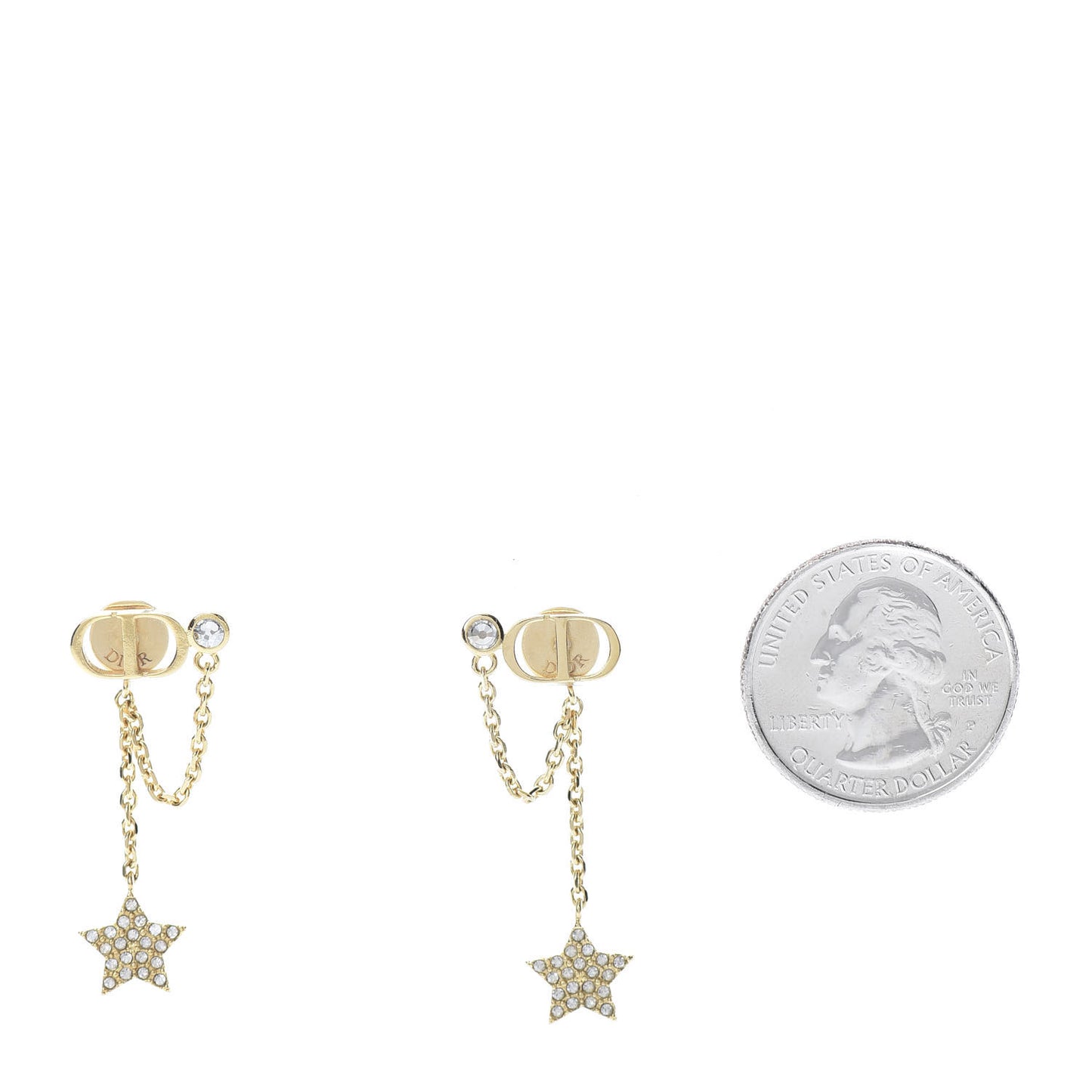 Crystal Star CD J'Adior Dangle Earrings Gold