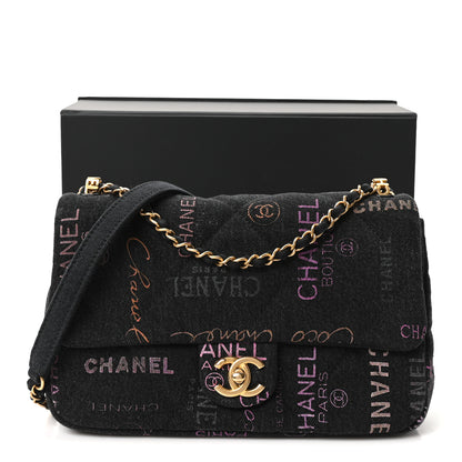 Chanel Denim Quilted Denim Mood Large Flap Black Multicolor 11 of 11