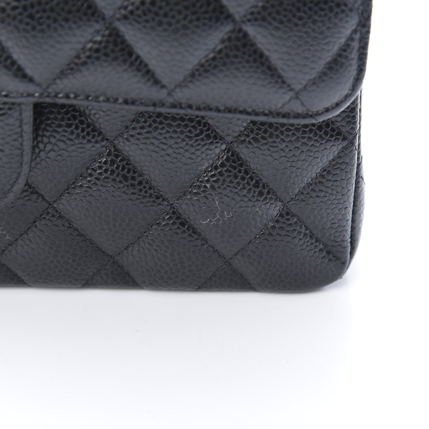 Caviar Quilted Small Double Flap Black
